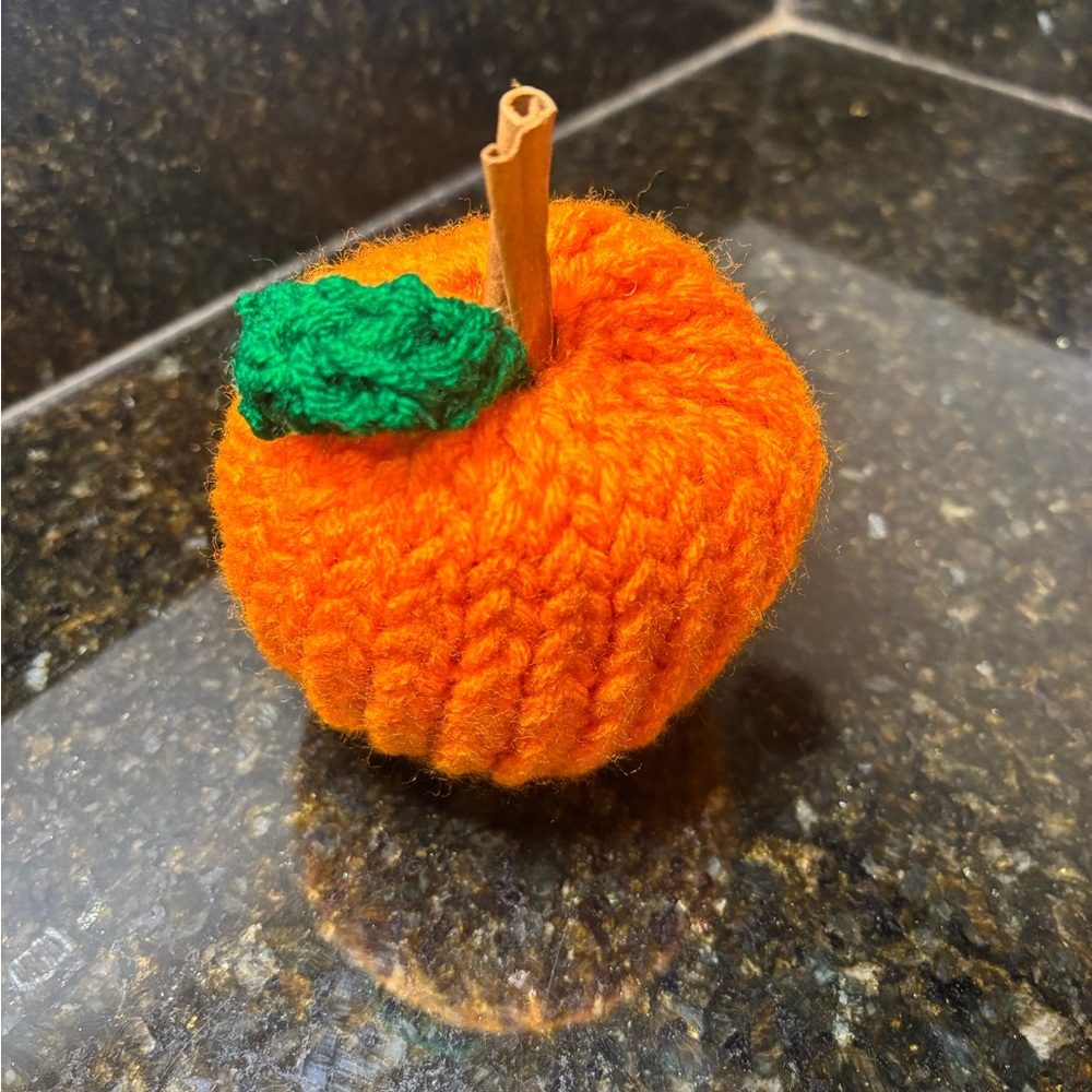 NWOT Orange Knit Pumpkin Decor